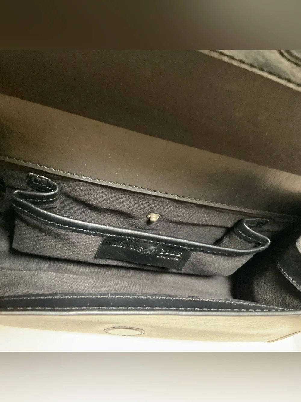 Kenneth Cole Black Mini Flap Shoulder Bag Purse Baguette Top-Frame Shoulder Bag